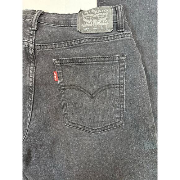 Levi's Boys Size 18 Reg 29 x 31 511 Slim Performance Faded Black Jeans Straight - Picture 5 of 8